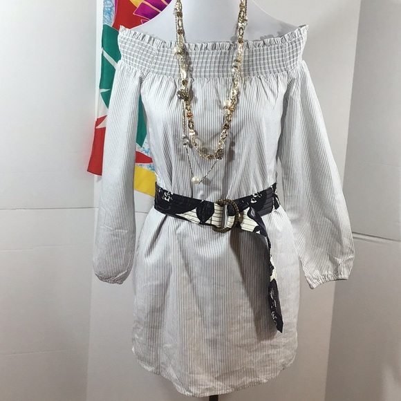 Express off shoulder stripe dress/tunic XS NWT - Picture 2 of 11